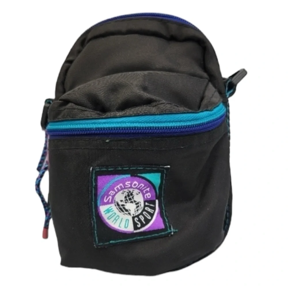 Samsonite World Sport Black Retro Vintage Small Cushioned Camera Bag